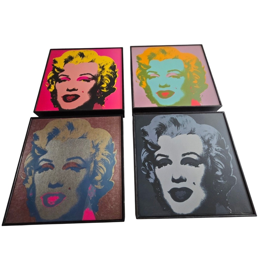 Y2K Andy Warhol Marilyn Monroe Screenprints Framed Wall Art Set of 4 2006 10x10